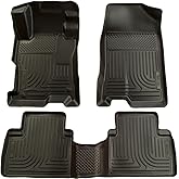 Husky Liners Weatherbeater Floor Mats | Fits 2004-2009 Toyota Prius | Front & 2nd Row, 3-pc Black - 98521