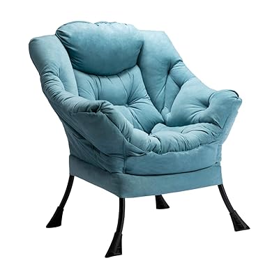 HollyHOME Modern Fabric Blue Lazy Chair for Comfortable Seating