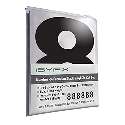 iSYFIX Black Vinyl Number 8 (Eight) Stickers - 6
