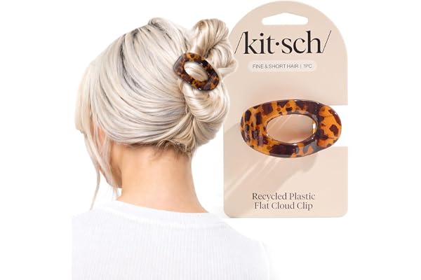 Kitsch Small Flat Claw Clips for Women - Stylish Flat Hair Clips, Strong Hold for Thick & Fine Hair | Non-Slip for Secure, Co