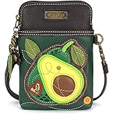 CHALA Foodie Collection Cell Phone Crossbody Purse-Women PU Leather/Canvas Multicolor Handbag with Adjustable Strap