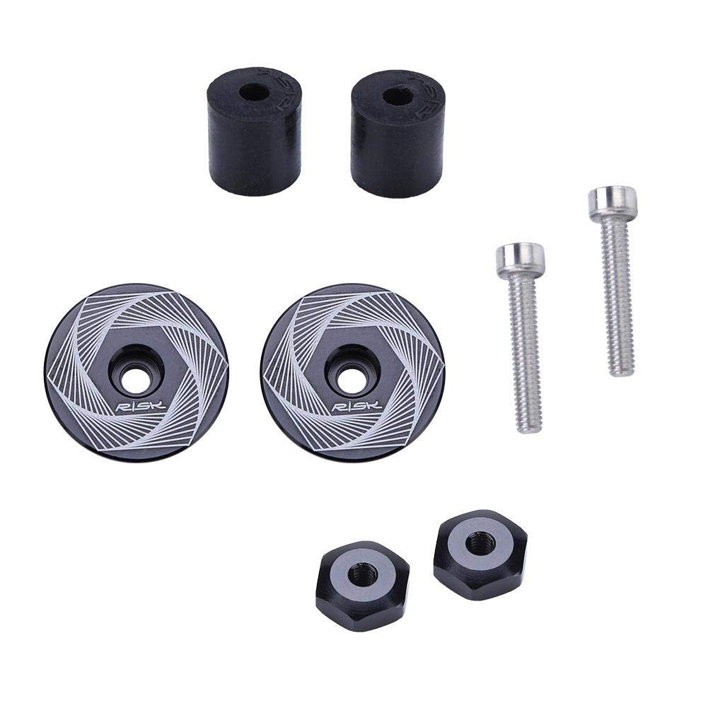 VGEBY Bike Handlebar End Plugs, 1 Pair Aluminium Alloy Adjustable Expanding Bar End Caps for Most Bicycle Road Bike Mountain Bike (Circinate)