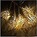 Xcellent Global 12 LED 12ft/ 3.7m Tree Leaf Solar String Lights Metal Ornament Lights for Garden, Wedding, Party, Outdoor and Christmas, Amber LD107