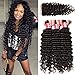 Nadula Brazilian Deep Wave 3 Bundles With Closure 8A 100% Unprocessed Brazilian Remy Virgin Human Hair Bundles Weave Natural Color (18 with 20+22+24)