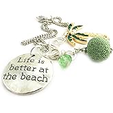 Palm Tree Rear View Mirror Charm for Car Diffuser - Beach Gifts for Women for Mom