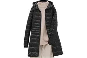 Women's Lightweight Down Parka Hooded Medium Long Large Size Thin Insulated 2025 Jacket for Easy Movement
