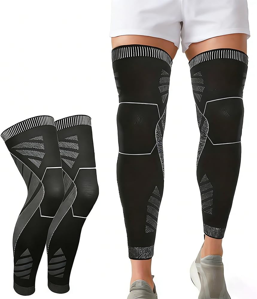 Dunkflex Compression Full Leg & Knee Sleeves for Men and Women, All-Day Wear for Sports, Daily Activities & Intense Physical Training