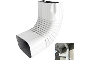 3x4” Downspout Gutter Elbow Style A, 90 Degree Positive Elbow Connector, Easy to Install for Home Roofing Drainage (White)