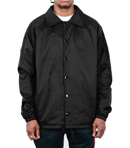 Champion Men's Coaches Jacket Black Size 2X Lightweight (2X, Black