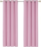 Deconovo Eyelet Curtains Pink 52x84 inches Pair Thermal Blackout Noise Reduction view 3