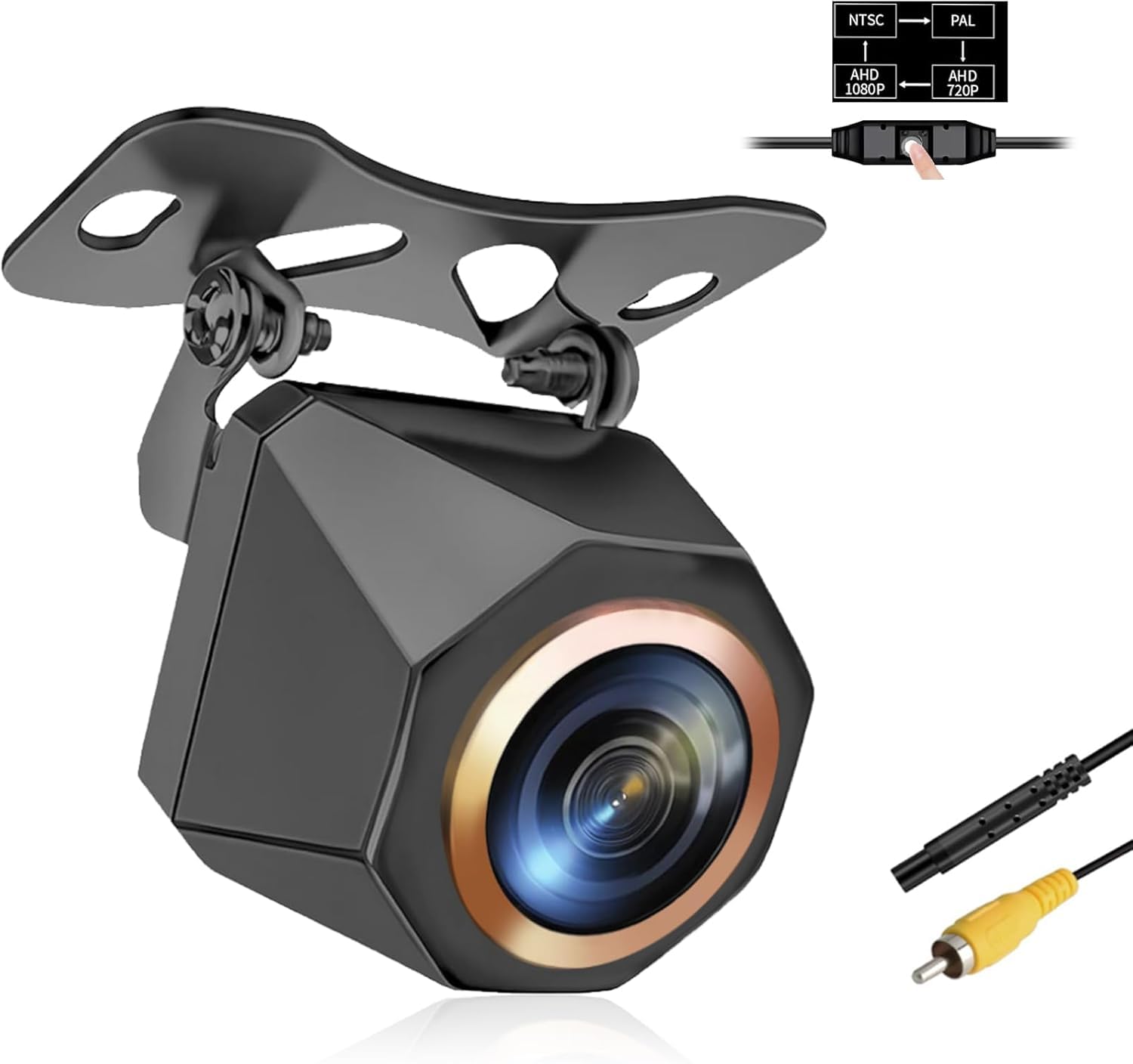 Photo 1 of 1080P Backup Camera for Car, 3MP 170° AHD CVBS Universal Rear View Camera with Night Vision & 4 Modes,12-24V, IP68K, Guide Line, Mirror/Normal Switch,Rear/Front/Side cam for car,SUV,truck, large truck