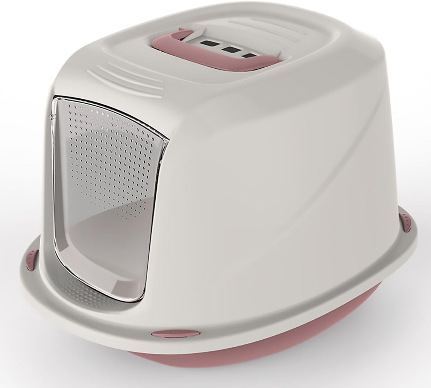 World of pets Cat Litter Box Tray with Door Flap Shuttle Easy Clean Lightweight Carry Handle
