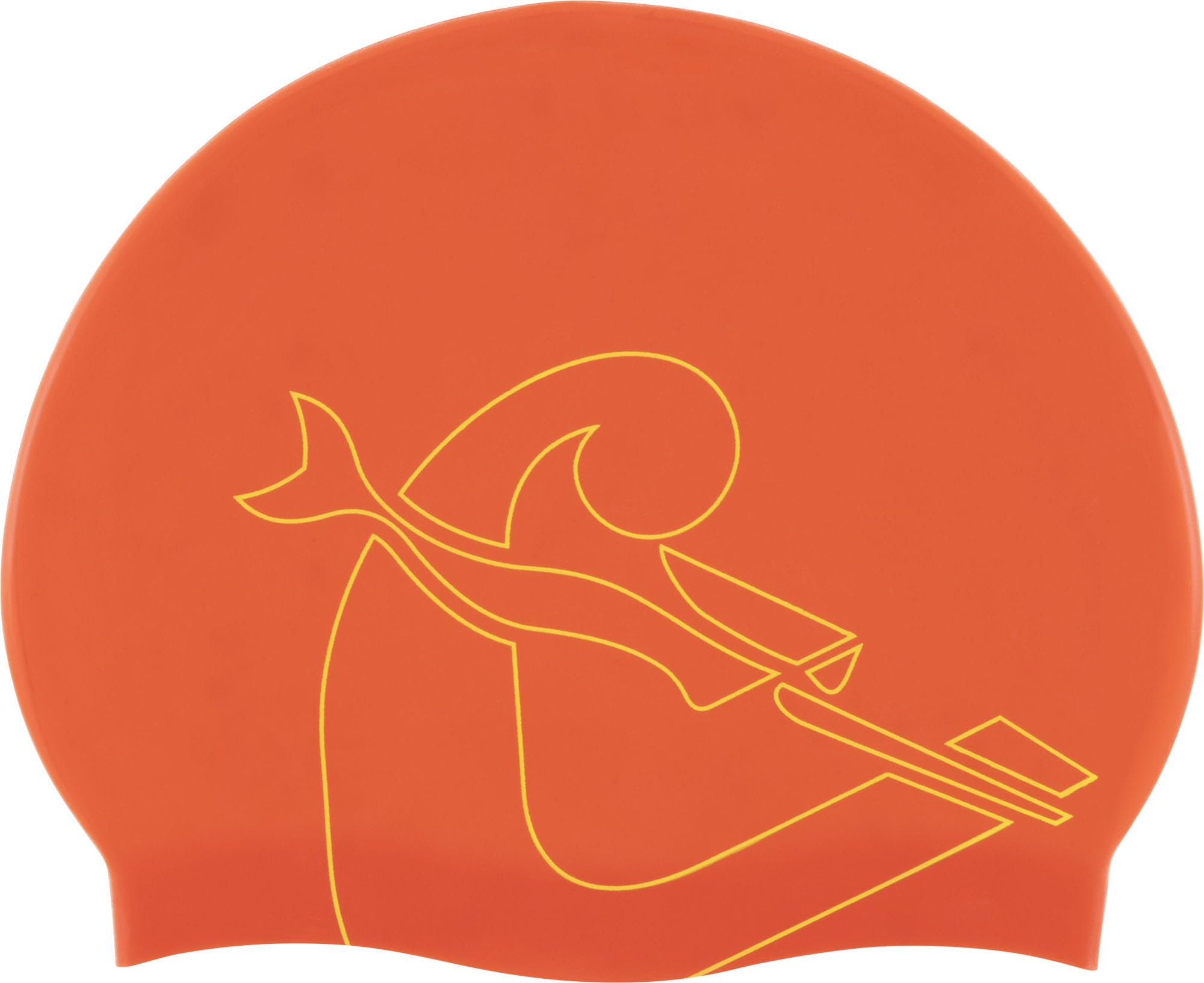 Cressi Ricky Jr Swim Cap - Junior Swimming Cap, Red/Yellow, One Size