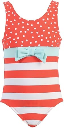 red and white striped swimsuit