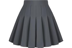 Dressever Women's Pleated Skirts Mini Skater Basic Skirt High Waist Tennis Skirt School Uniform Cheerleader Skirts