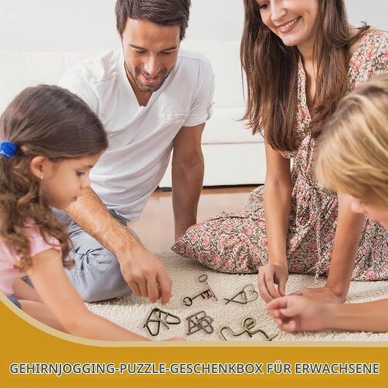 24 Stück knobelspiele für Kinder, Jugendliche und Erwachsene – Lernspielzeug aus Metall und Holz, 3D-Steckspiele für IQ und Logik mit herausfordernden Aufgaben