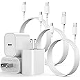 20W USB C Fast Charger, 3-Pack Type C Wall Charger Block with 6FT Long Type C Lightning Cable, Compatible with iPhone 14 13 12 11 XS XR X 8 iPad (White)