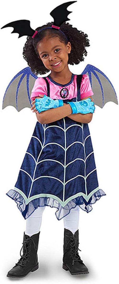 LOELLittle Girl Vampire Costume Boo-Tiful Pullover Dress with Headband Halloween Dress up