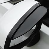 Smeyta Car Rearview Rain Eyebrow Shield,Car Mirror Rain Protector Film,Visor Guard for Most Truck and SUV (Solid Black, 2PC)