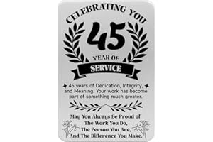 Hewonnn 45 Year Work Anniversary Card - 45 Years of Service Gifts for Employee - Happy 45th Work Anniversary for Coworkers, S