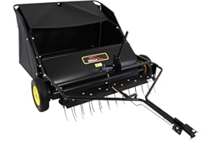 Brinly STS-42BHDK-A 42" Tow-Behind Lawn Sweeper with Dethatcher and Hamper Windscreen