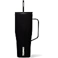Corkcicle 30oz Tumbler With Handle, Black, Reusable Water Bottle, Triple Insulated Stainless Steel Travel Mug, BPA Free, Keeps Beverages Cold 12 Hours, Tumbler with Lid and Straw, Cupholder Friendly