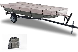 GEARFLAG 600D Jon Boat Cover fits 16' - 18' Heavy Duty Waterproof Marine Grade UV Resistant Reinforced Adjustable Side Straps (16'-18' Long, 600D, Beam Width to 75")