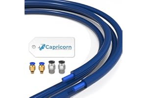 MEFINE Creality Capricorn Bowden Tubing 1M, Bowden PTFE Tube for 1.75mm Filament with 2X PC4-M6 Extruder Fitting & 2X PC4-M10 Hotend Fitting for Ender 3 V2/3/3 V3 SE/5/K1 Max 3D Printer