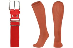 League Outfitters Baseball Belt and Socks Combo Adjustable Baseball/Softball Belt for Youth, Boys, Girls, and Adult