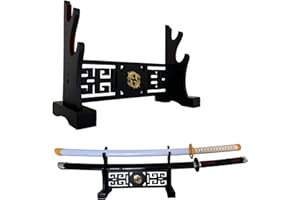 Kodeqian katana holder samurai sword display stand Rack Wand Wakizashi Velvet Padded zoro sword Cosplay Demon Slayer Weapon Display Stand 2 Tier