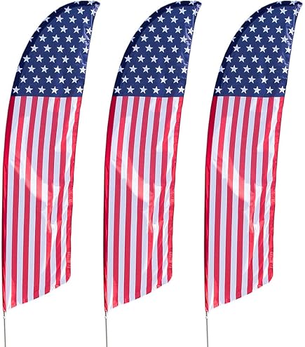 American Glory 12ft Feather Banner Swooper Flag – Stars Top – Flag Only