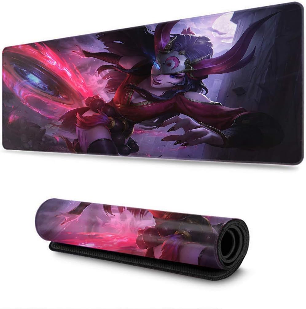 Large Gaming Mouse Pad for League Legends Thick Large (31.5&times;11.8 Inch) LOL XXL Mouse Mat Extended Desk Pad Office & Home Premium-Textured(Blood Moon Sivir Skin)