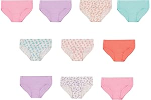 Hanes Girls and Toddler Underwear, Cotton Knit Tagless Brief, Hipster, and Bikini Panties, Multipack (Colors May Vary)