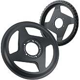 Powallon 42T Integrated Offset Chainring Set for Bafang BBS02 BBSHD Mid-Drive Motor, Aluminum Alloy, Black