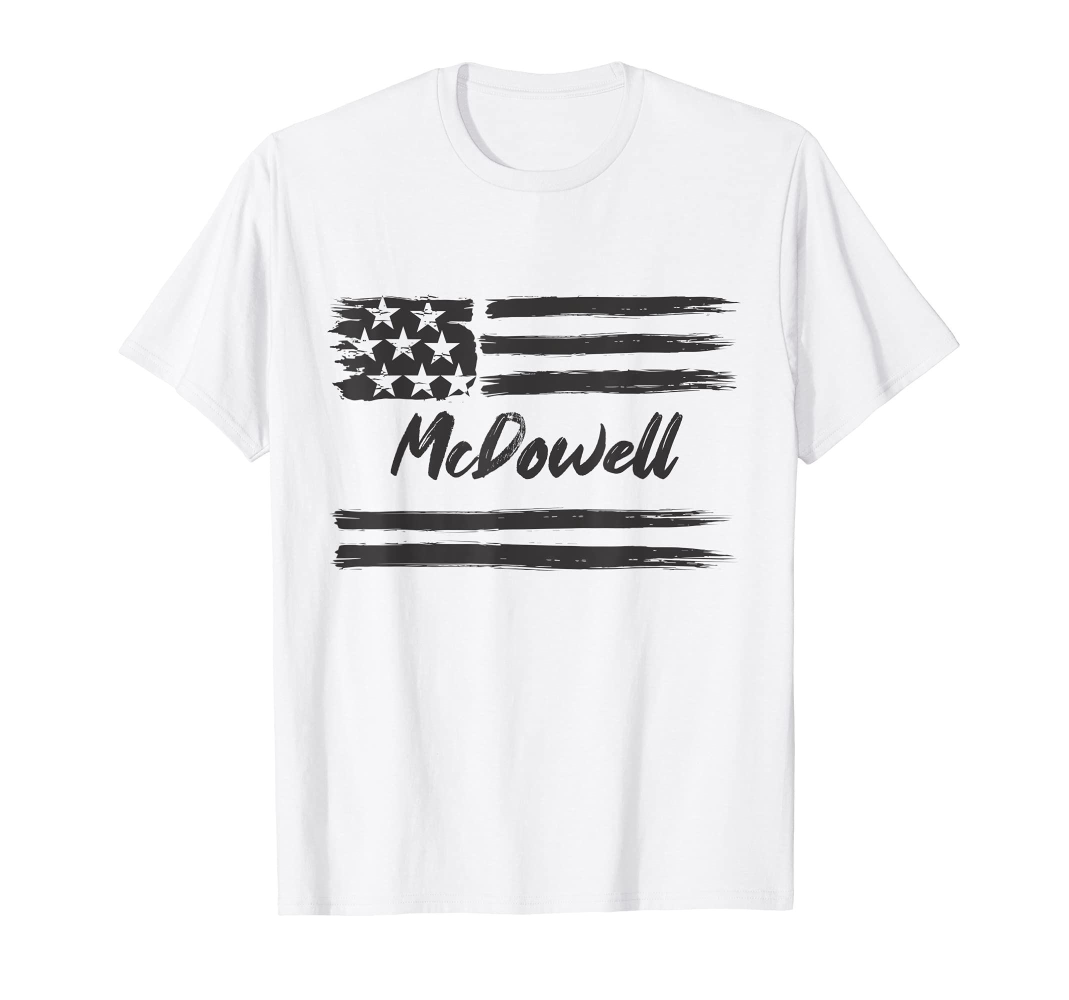 McDowell - Personalized Name, Stars and Stripes, USA Flag T-Shirt