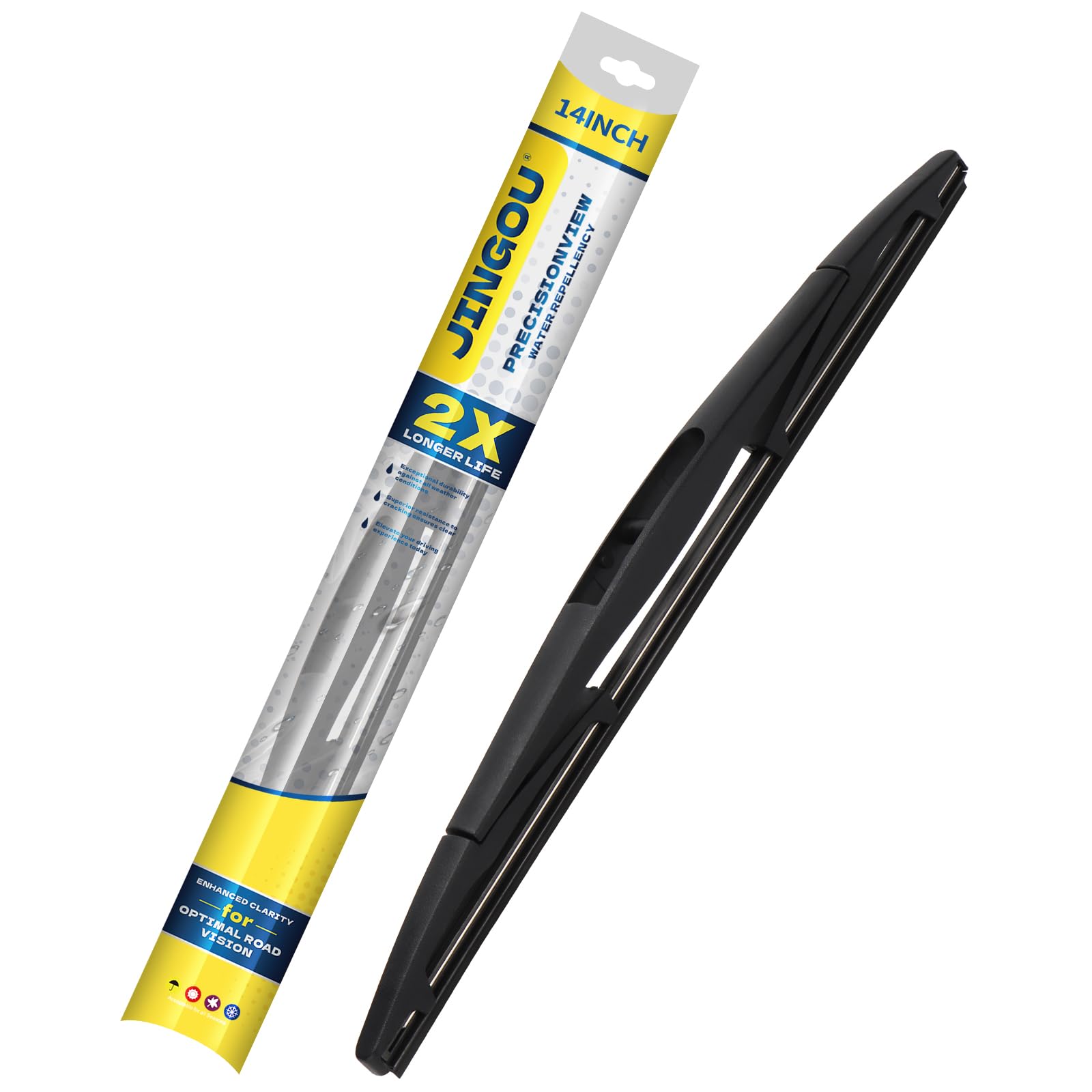 Photo 1 of 14 Inch Rear Wiper Blade Compatible with Subaru Outback 2006-2019/Subaru Forester 2006-2022/Honda Fit 2009-2020 Back Windshield Wipers (Pack of 1),Automotive Replacement Windshield Wiper Blades(14B)