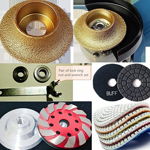 3/16" Diamond Roundover Bullnose Router Bit Profiling wheel 4" Polishing Pad aluminum backer grinding cup natural stone marble granite travertine concrete quartz countertop tile edge grinder polisher