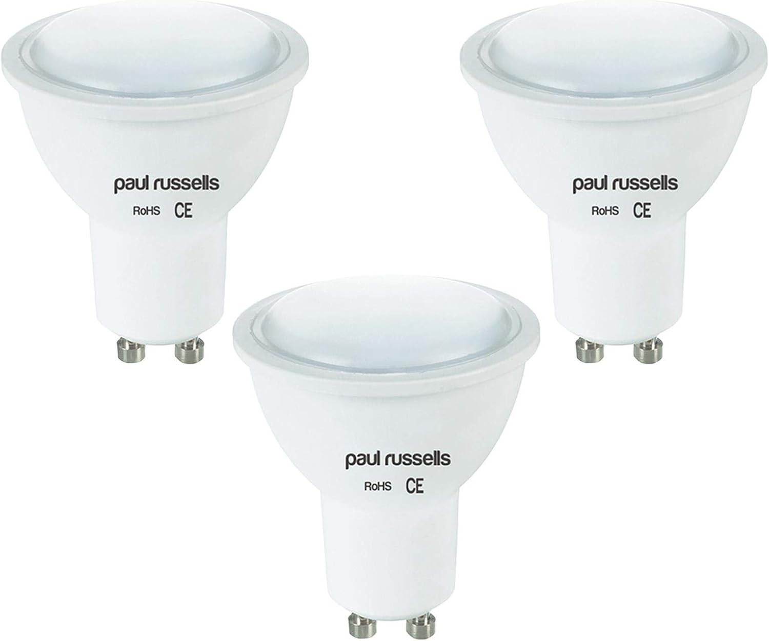 paul russells LED Bulb GU10, 235 lumens, 3W(Equivalent to 25W), Warm White 2700K, Non Dimmable, Pack of 3