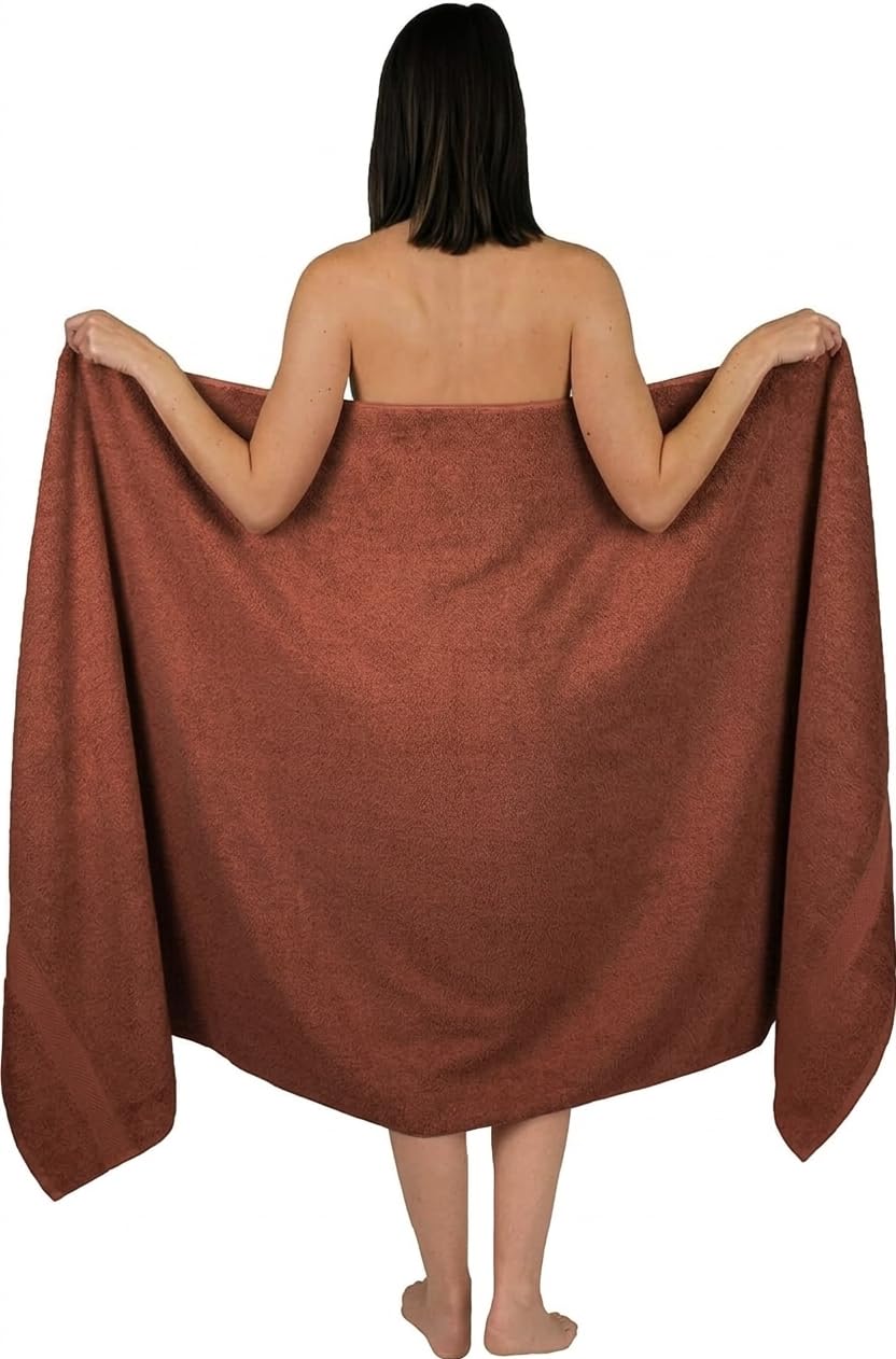 Wholesale Trade Dealz Extra Large Bath Sheet 100 x 200 cm Super Jumbo Big Bath Sheets Towels Beach Body Wrap XL Bath Towels 600-GSM (Chocolate Brown)