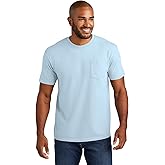 Comfort Colors Men's Adult Short Sleeve Pocket Tee, Style 6030 (Large, Chalky Blue)