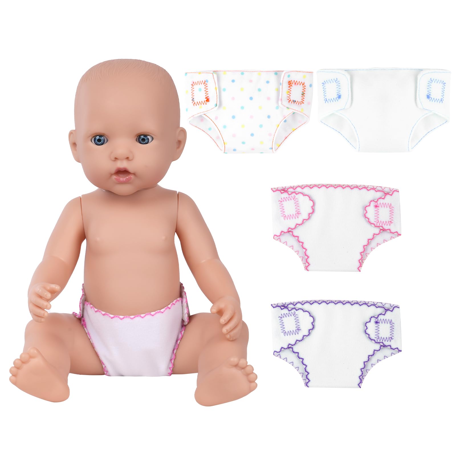 Aolso Doll Accessories Diaper, 4Pcs Doll Accessories Diaper Baby Doll Nappies, Baby Doll Nappies Set Reusable For Multiple Uses