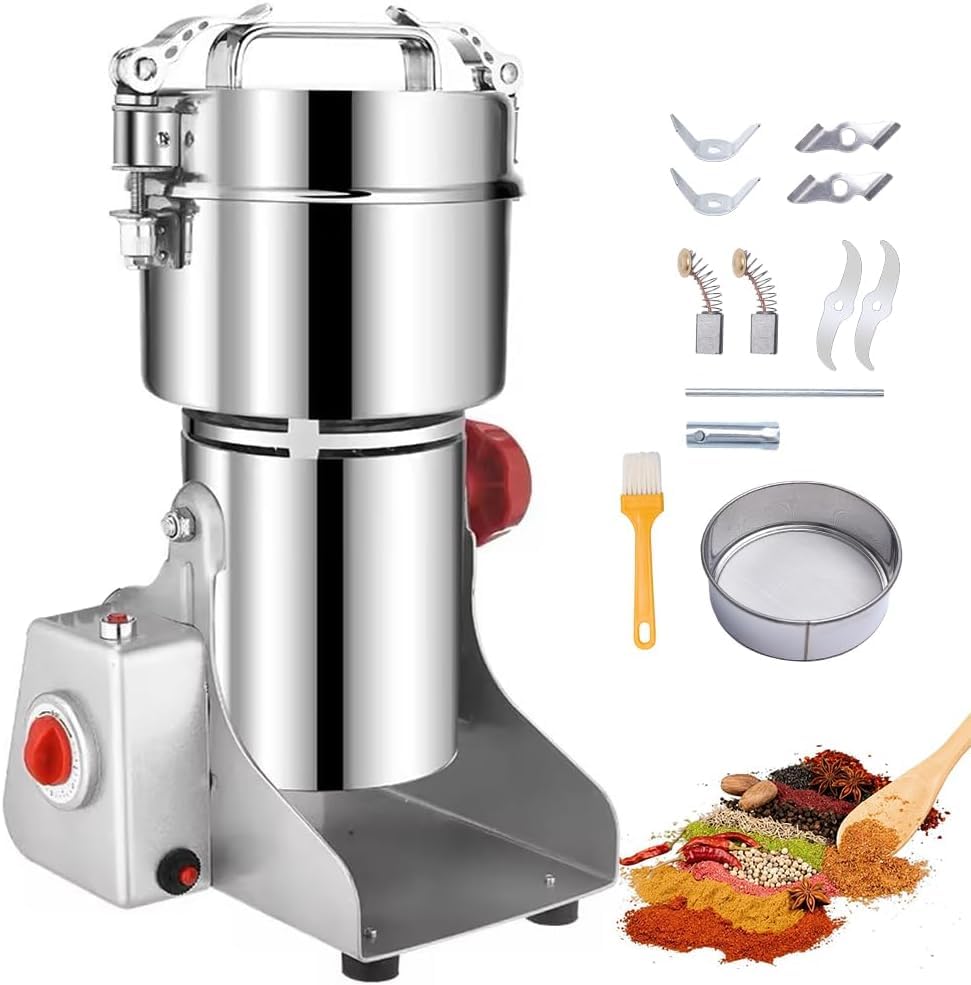 Molinillo Eléctrico Grano 800 g, 3000W y 110 V Cobre Tipo Oscilante, Molinillo Eléctrico de Acero Inoxidable, Molino de Maiz, Molino para Cafe Grano