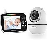 Baby Monitor with Remote Pan-Tilt-Zoom Camera, 3.5” Large Display Video Baby Monitor with Camera and Audio |Infrared Night Vi