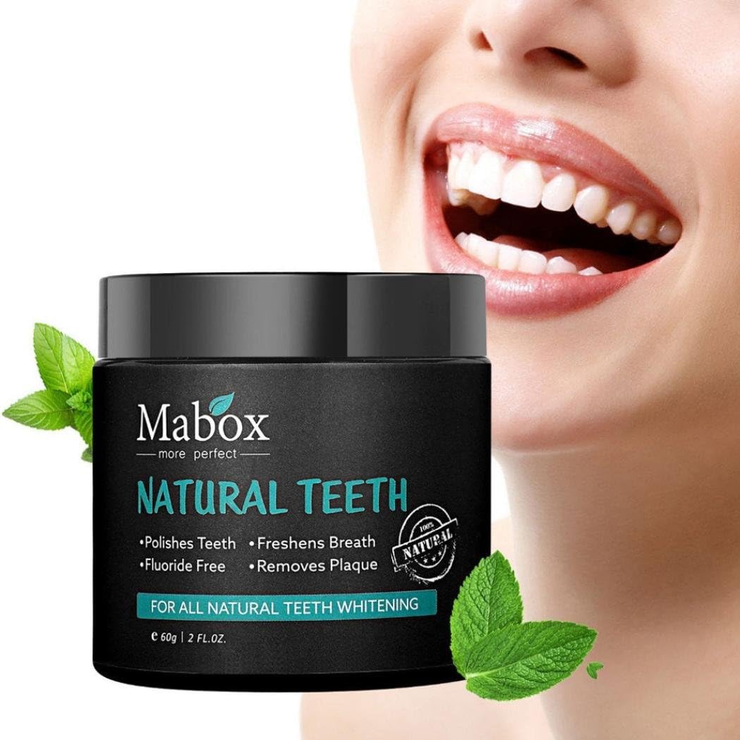Exteren Teeth Whitening Powder Natural Activated Charcoal Whitening Tooth Teeth Powder Toothpaste (Black)