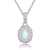 Gryrigns 925 Sterling Silver Birthstone Necklace Decent Pendant for Women Mon Wife, 19"+2" Chain