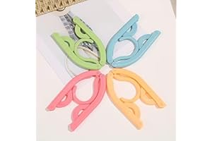 4Pcs Folding Hangers, Portable Hangers with Anti-Slip Grip for Travel & Home Use, Random Color