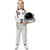 AEROSQUAD Astronaut Costume for Kids with Helmet, Halloween Costumes for kids Nasa Astronaut Helmet Suit with Movable Visor