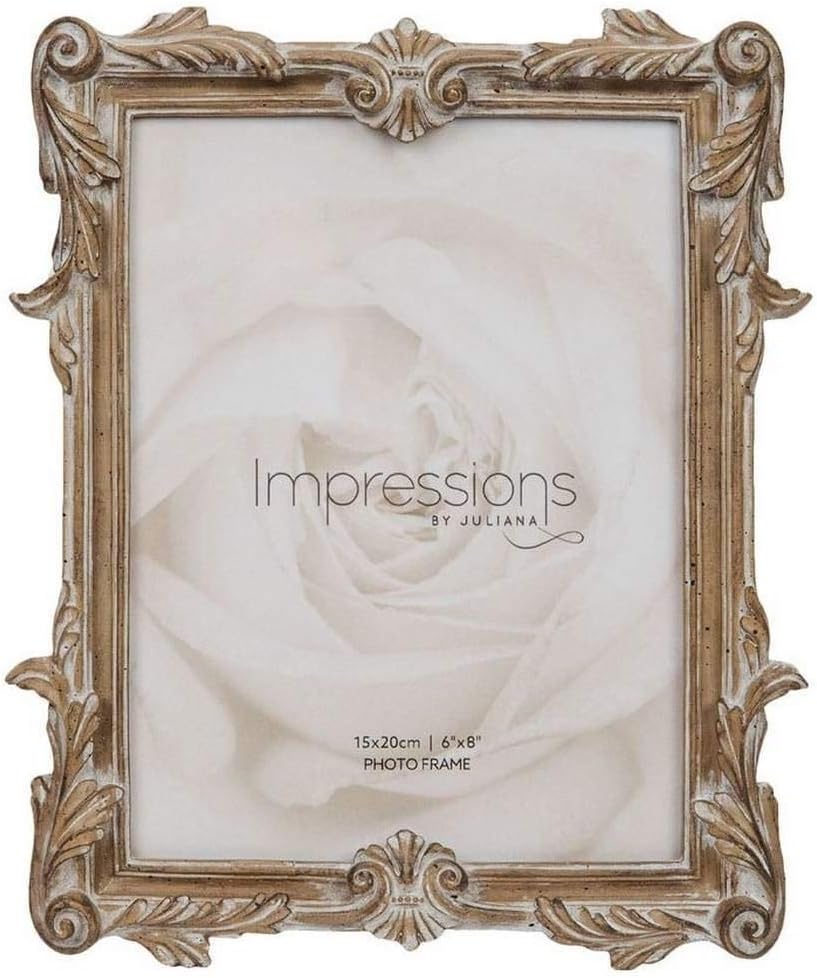 Impressions 6 X 8 Antique Carved Wood Finish Photo Frame Amazon Co Uk Kitchen Home