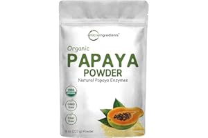 MICRO INGREDIENTS Organic Papaya Powder, 8oz | 100% Natural Fruit Powder | Freeze-Dried Papayas Source | No Sugar & Additives | Great Flavor for Drinks, Smoothie, & Beverages | Non-GMO & Vegan Friendly