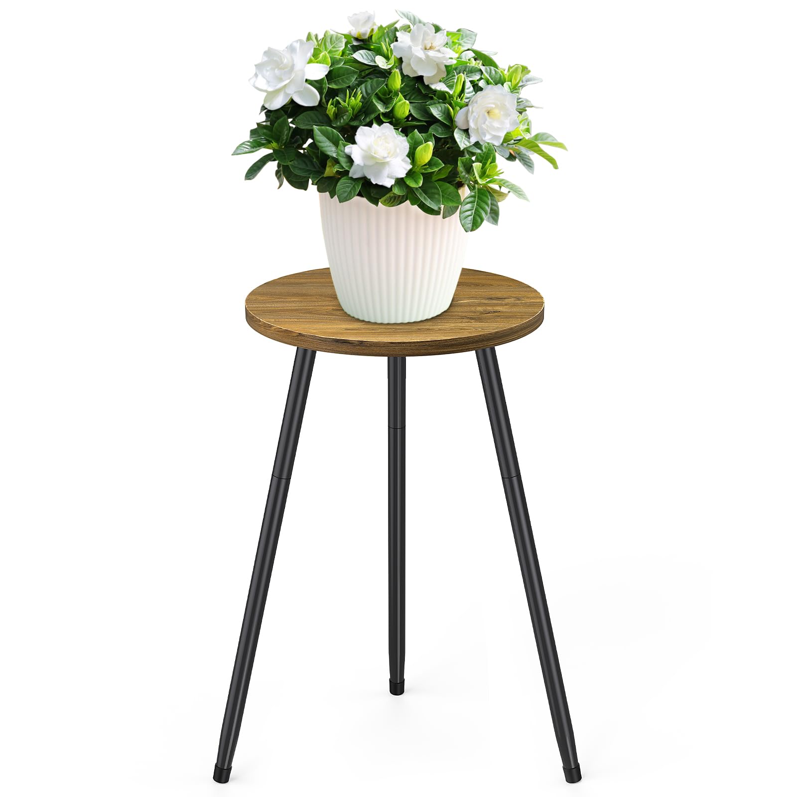 STLOVe® Plant Stand Indoor, Side Table Plant Holder for Flower Pot, Modern Plant Decor Stand, Mid Century Wood Plant Table, Small Round Table Tall Plant Rack, Wedding Garden Home Decoration(30 * 53cm)